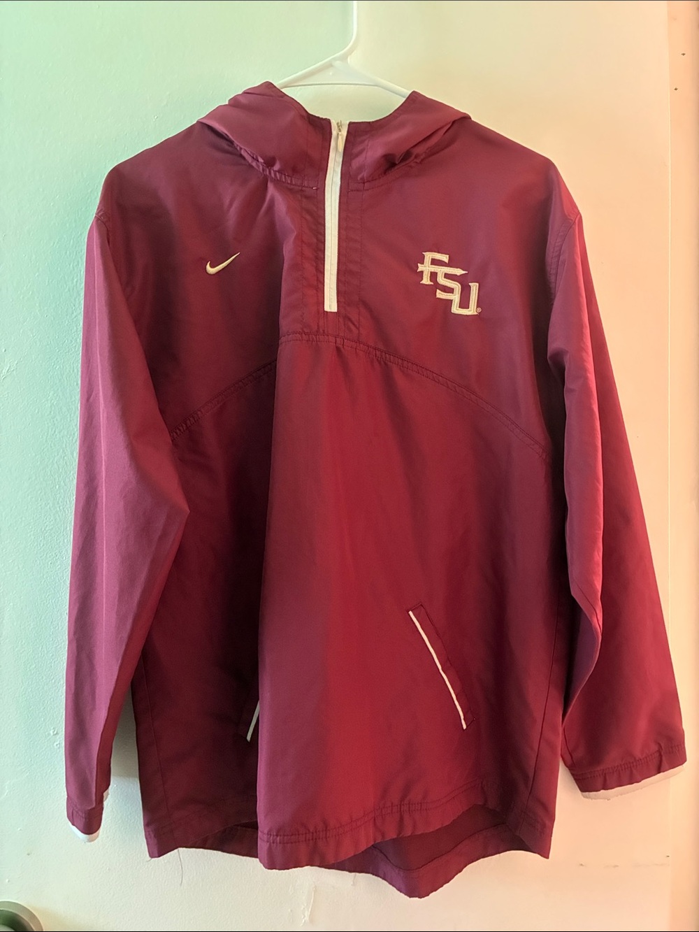 Nike Maroon FSU Hooded Pullover Raincoat
